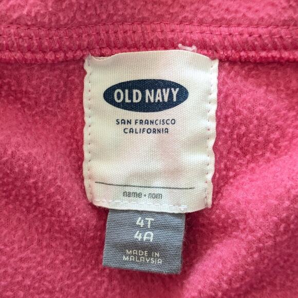 Old Navy Girls Pink Hooded Zip Fleece size 4T - Picture 4 of 4